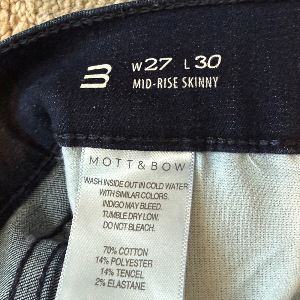 Mott & Bow mid-rise skinny jeans sz 27 - Picture 3 of 4